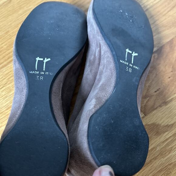 Thierry Rabotin Wedge Brown Leather Suede Round Toe Straps Shoes Size EU38/US7.5 - Picture 6 of 11